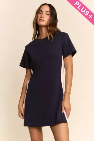 wholesale clothing plus colorblock shift short-sleeve mini dress davi & dani