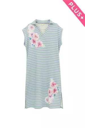 wholesale clothing plus printed flower patchwork midi dress davi & dani