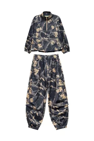 wholesale clothing camo track set zip-up camouflage active set davi & dani