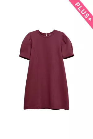 wholesale clothing plus short sleeve puff shoulder top davi & dani