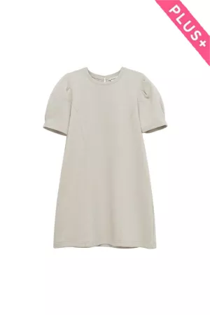 wholesale clothing plus short sleeve puff shoulder top davi & dani