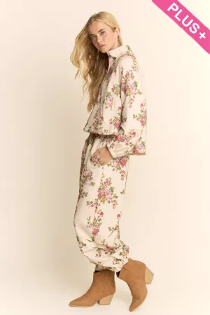 wholesale clothing plus flower sports top elastic waist pants set davi & dani