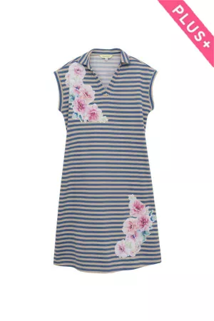 wholesale clothing plus printed flower patchwork midi dress davi & dani