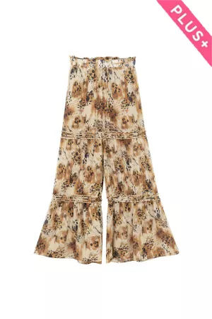 wholesale clothing plus elastic waist ruffle detail palazzo pants davi & dani