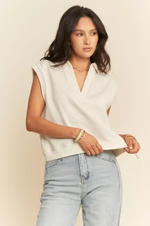 wholesale clothing french terry boxy fit vest knit sleeveless top davi & dani