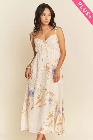 wholesale clothing plus floral lace fabric detail maxi slip dress davi & dani