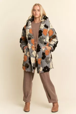 wholesale clothing chunky flower embroidered hoodie coat jacket davi & dani