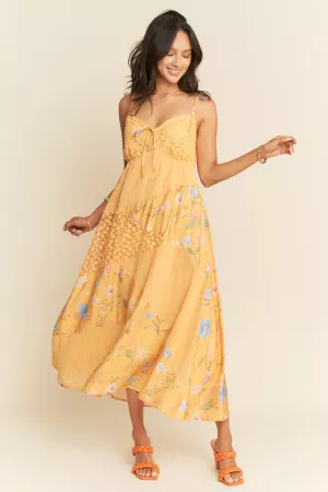 wholesale clothing floral lace fabric detail maxi slip dress davi & dani