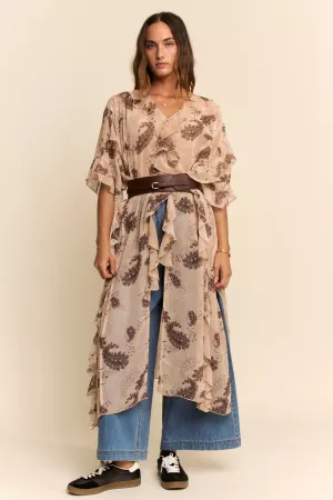 wholesale clothing printed chiffon kimono cardigan duster davi & dani
