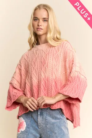 wholesale clothing plus long sleeve sweater cable knit pattern davi & dani