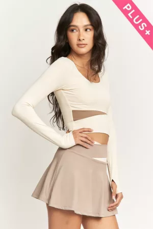 wholesale clothing plus long sleeved yoga top davi & dani