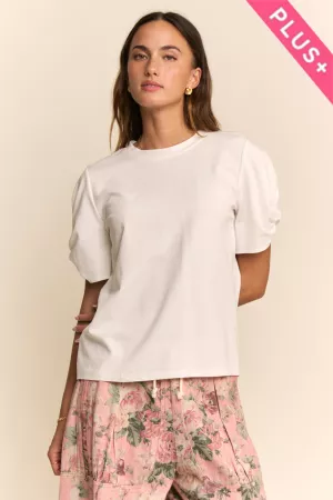 wholesale clothing plus knot short sleeve crew neck top davi & dani