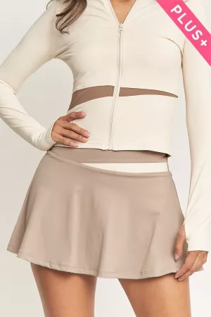 wholesale clothing plus flared fitted waistband skirt casual wear davi & dani