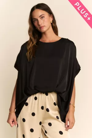 wholesale clothing plus knot short sleeve round neck top davi & dani