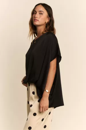 wholesale clothing knot short sleeve round neck top davi & dani