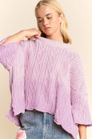 wholesale clothing long sleeve sweater cable knit pattern davi & dani