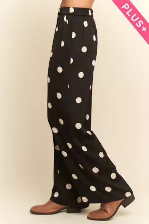 wholesale clothing plus wide-leg satin pant with patterns davi & dani