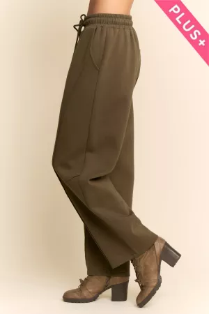 wholesale clothing plus drawstring wide-leg sweatpants davi & dani