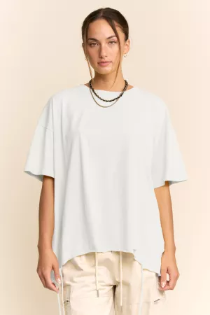 wholesale clothing asymmetric drawstring oversized tee davi & dani