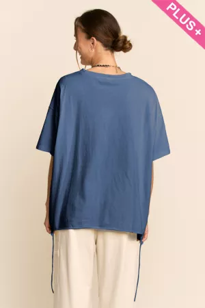 wholesale clothing plus asymmetric drawstring oversized tee davi & dani