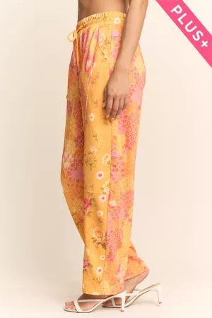 wholesale clothing plus vintage floral patchwork drawstring pants davi & dani