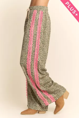 wholesale clothing plus lace and sporty ribbon stripes pair of pants davi & dani