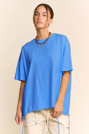 wholesale clothing asymmetric drawstring oversized tee davi & dani
