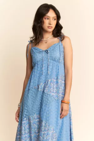 wholesale clothing floral lace fabric detail maxi slip dress davi & dani