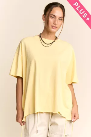 wholesale clothing plus asymmetric drawstring oversized tee davi & dani