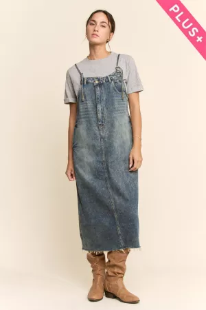 wholesale clothing plus casual denim slip dress spaghetti straps davi & dani