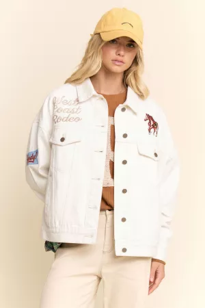 wholesale clothing embroidered western denim trucker jacket davi & dani
