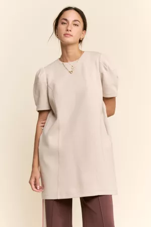 wholesale clothing short sleeve puff shoulder top davi & dani