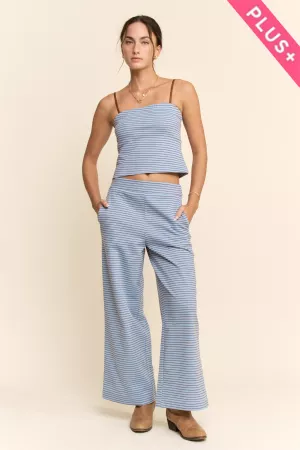 wholesale clothing plus strapless top and wide-leg pants set davi & dani