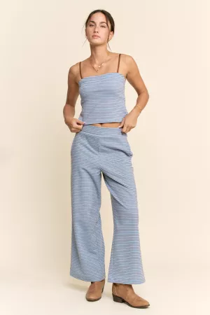 wholesale clothing strapless top and wide-leg pants set davi & dani