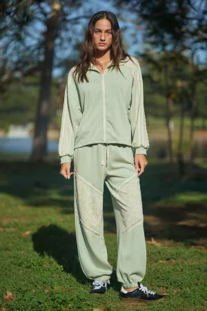 wholesale clothing lace and tape detail zipper front jacket davi & dani