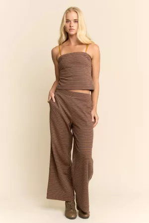 wholesale clothing strapless top and wide-leg pants set davi & dani
