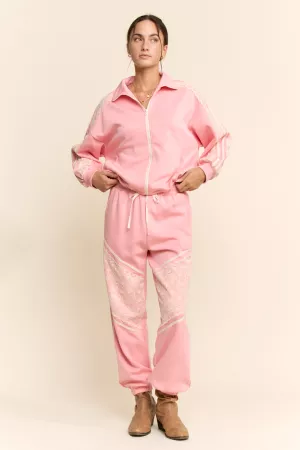 wholesale clothing lace and tape detail zipper front jacket davi & dani