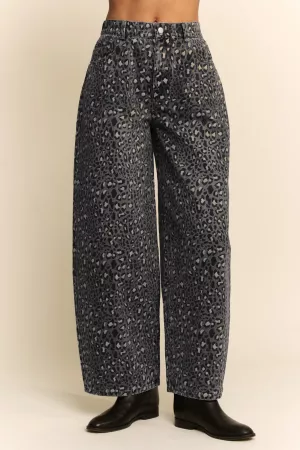 wholesale clothing leopard denim pants davi & dani