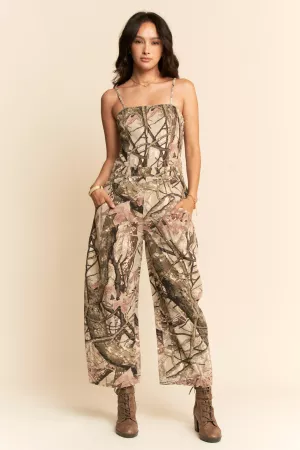wholesale clothing camo strapless wide leg jumpsuit davi & dani