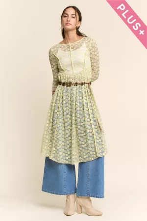 wholesale clothing plus semi-sheer mesh lace dress davi & dani