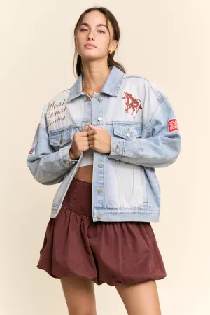 wholesale clothing embroidered western denim trucker jacket davi & dani