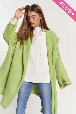 wholesale clothing plus pocket detailed longline  oversized cardigan davi & dani