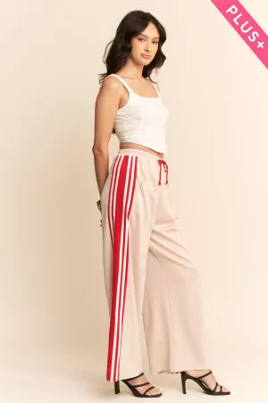 wholesale clothing plus knee pleatsed drawstring sweat sport pants davi & dani