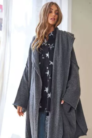 wholesale clothing pocket longline long sleeve oversized cardigan davi & dani