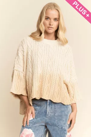 wholesale clothing plus long sleeve sweater cable knit pattern davi & dani