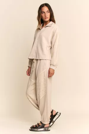 wholesale clothing lace and tape detail zipper front jacket davi & dani