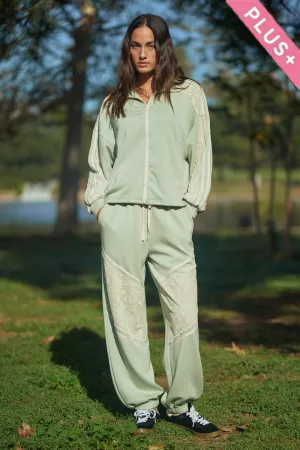 wholesale clothing plus lace and tape detail zipper front jacket davi & dani