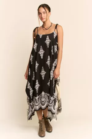 wholesale clothing bohemian two-tone printed maxi dress davi & dani