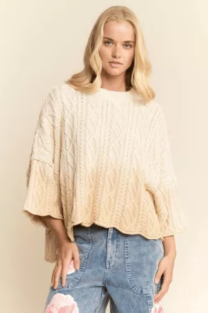 wholesale clothing long sleeve sweater cable knit pattern davi & dani