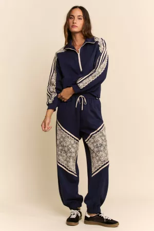 wholesale clothing lace and tape detail zipper front jacket davi & dani